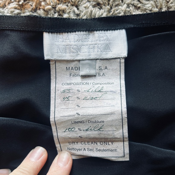 Badgley Mischka Vintage Black Wool/Silk + Silk-Lined Pencil Skirt Size 6 - Picture 10 of 10